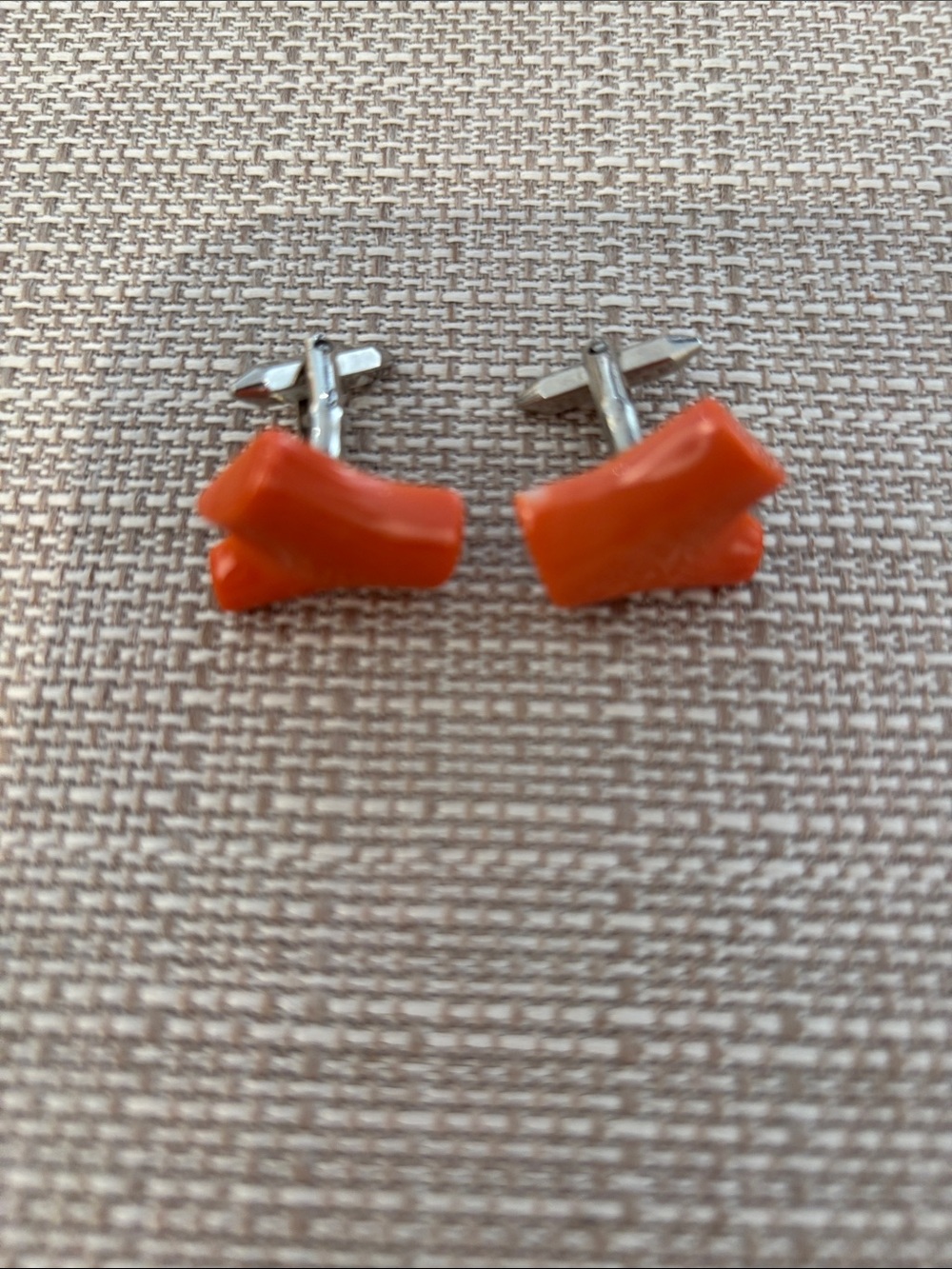 Orange coral cufflinks